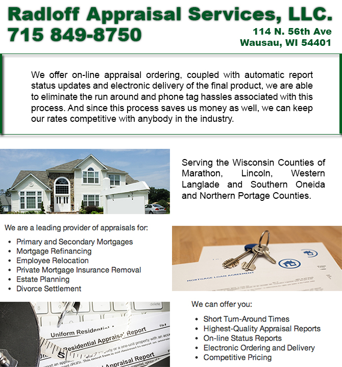 Property Appraisal real estate appraisal Moon Wisconsin Marathon County 